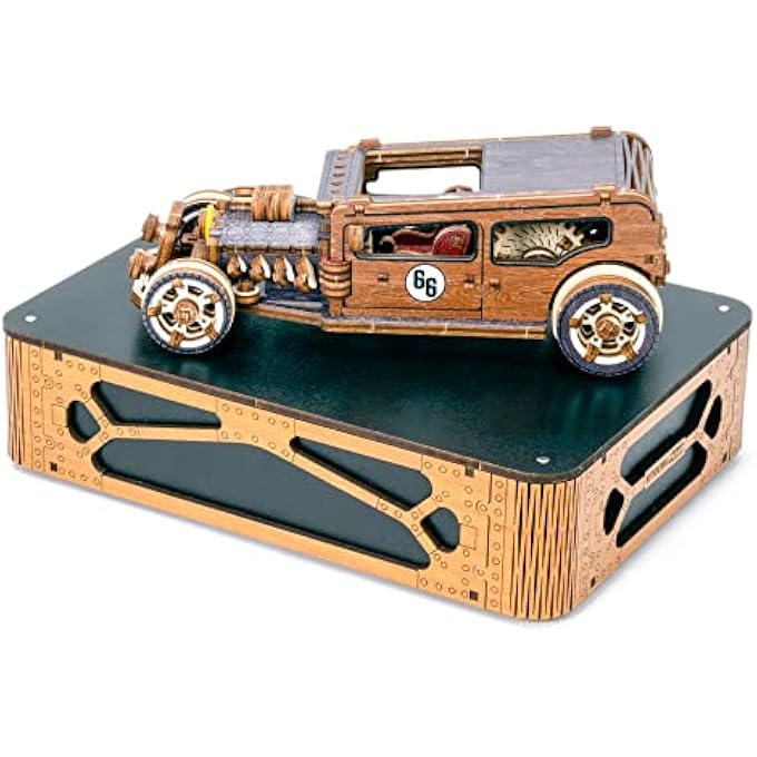 HOT ROD LIMITED EDITION 3D WOODEN MODEL KITS FOR ADULTS TO BUILD CARS - 142PCS RETRO WOODEN 3D PUZZLE 1:32 SCALE CAR KIT - Image 4